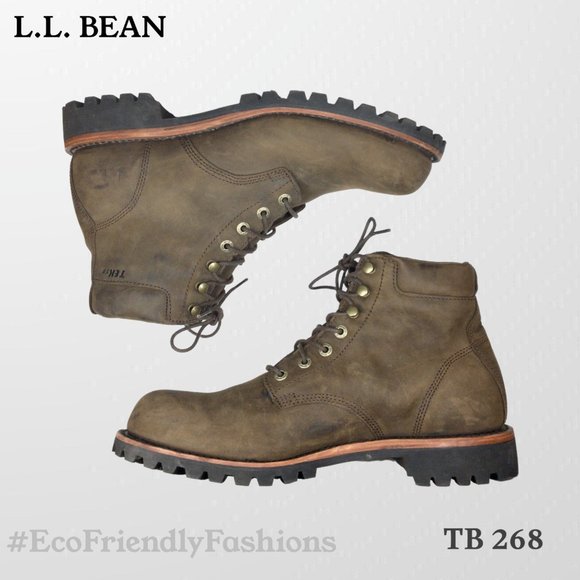 LL Bean Mens Brown Katahdin Iron Works Tek 2.5 Leather Boots Size 11.5M - Picture 5 of 7